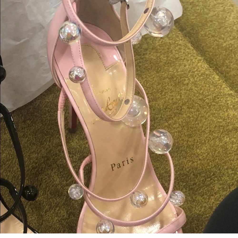 Christian Louboutin Pink Bubble-Strap Stiletto Sandals